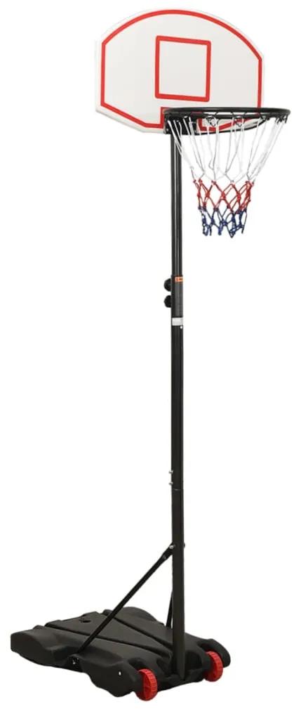 93655 vidaXL Tabela de basquetebol 216-250 cm polietileno branco