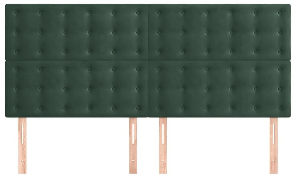 Cabeceira de cama 4 pcs veludo 80x5x78/88 cm verde-escuro