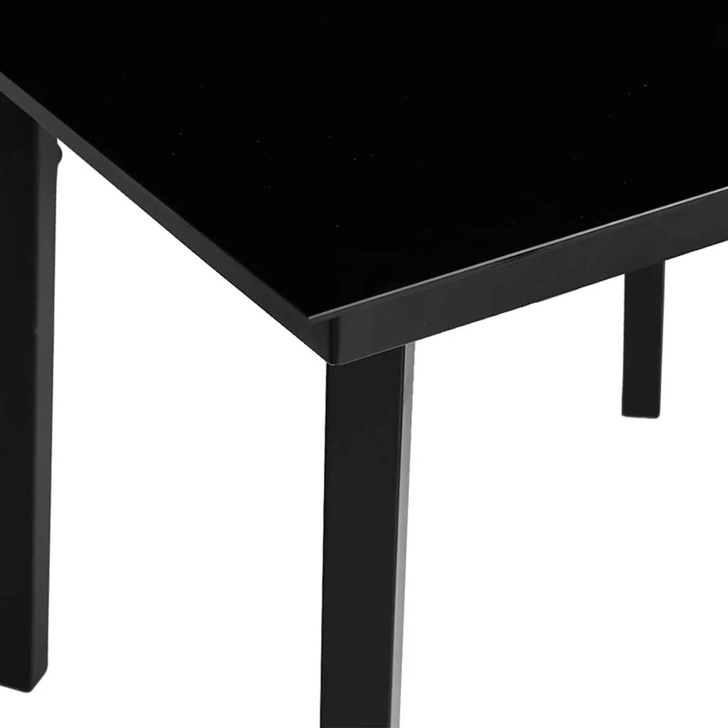 Conjunto de Jantar de Jardim com 5 Peças Preto em Rattan Sintético