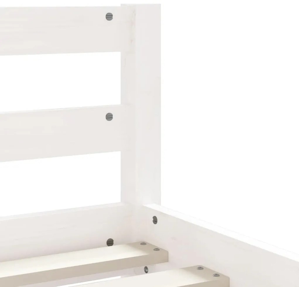 Estrutura cama infantil c/ gavetas 80x200cm pinho maciço branco