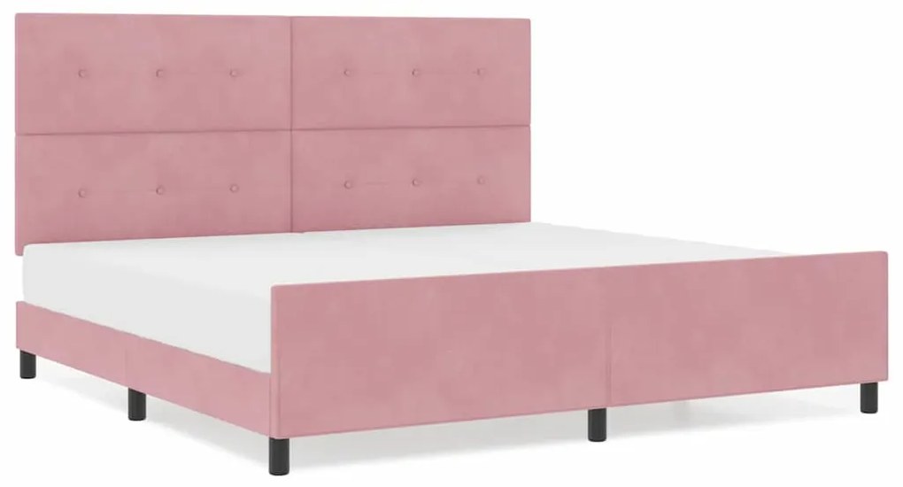 Estrutura de Cama vidaXL Rosa 200x200 cm Veludo