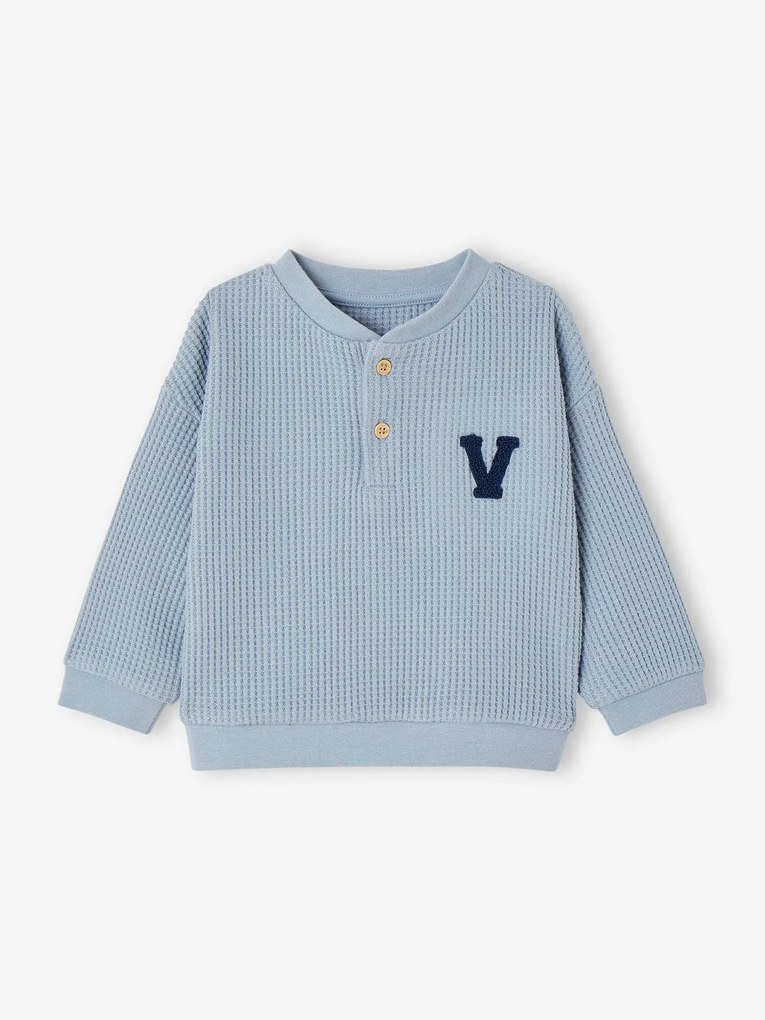Sweat aos favos, para bebé menino azul-cristalino