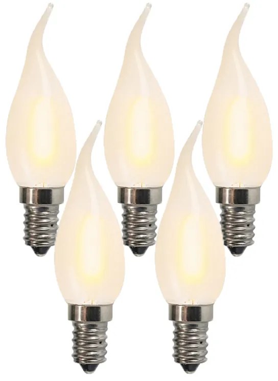Conjunto de 5 lâmpadas LED de vela mate E14 BXS35 1W 100 lúmenes 2200K