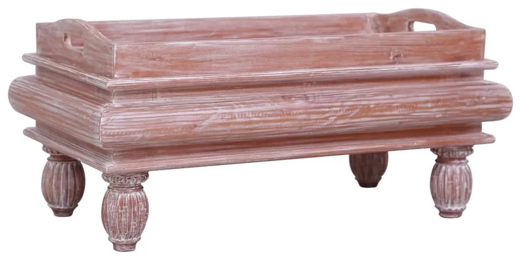 Mesa de centro 90x50x40 cm madeira de mogno maciça castanho