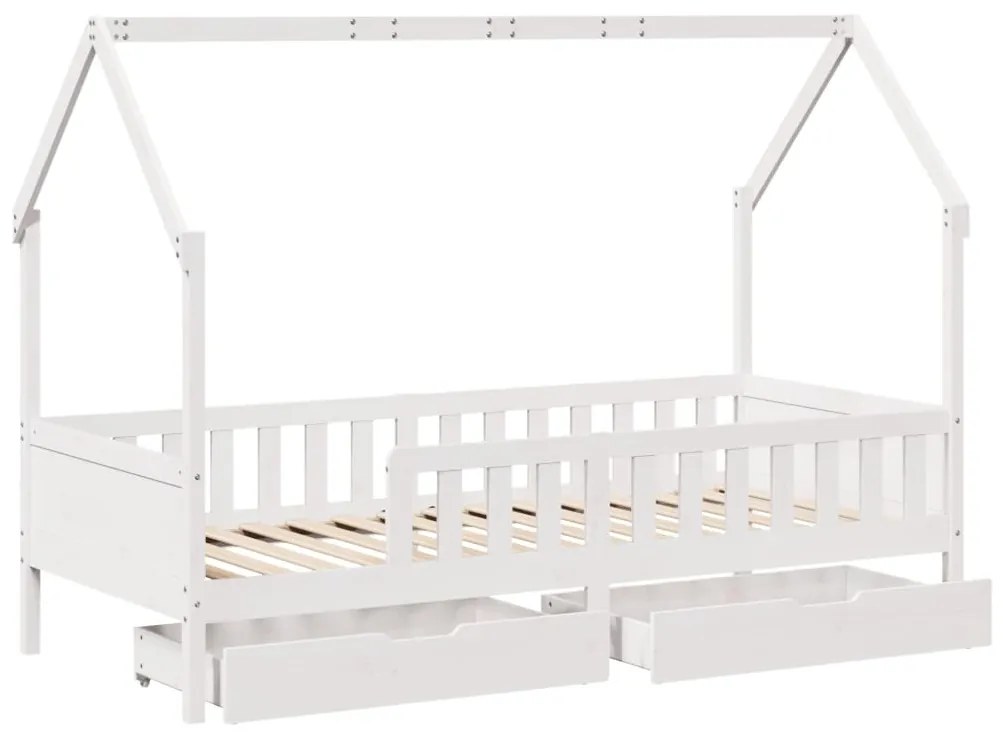 Estrutura de cama infantil c/ gavetas 90x200 cm pinho maciço