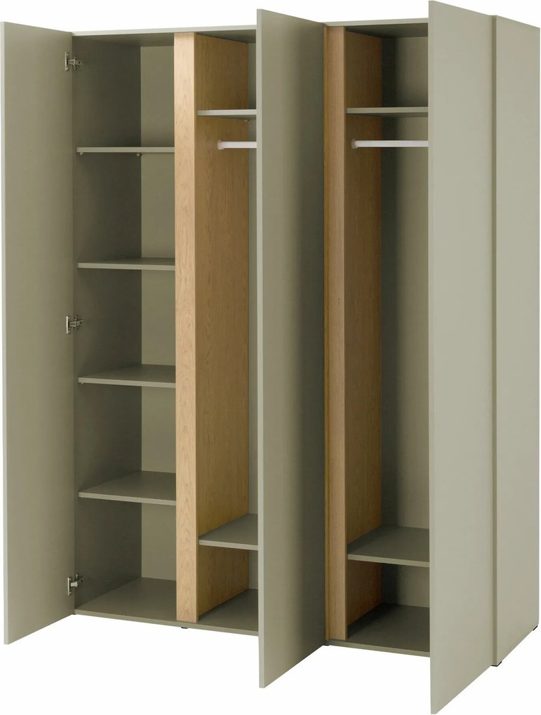 Roupeiro Fiosono 100, Bege, Carvalho claro, 195x145x50cm, 108 kg, Portas para roupeiro: Com dobradiças