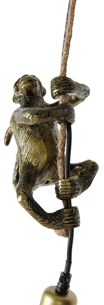 Candeeiro de suspensão vintage dourado - Animal Monkey Clássico / Antigo