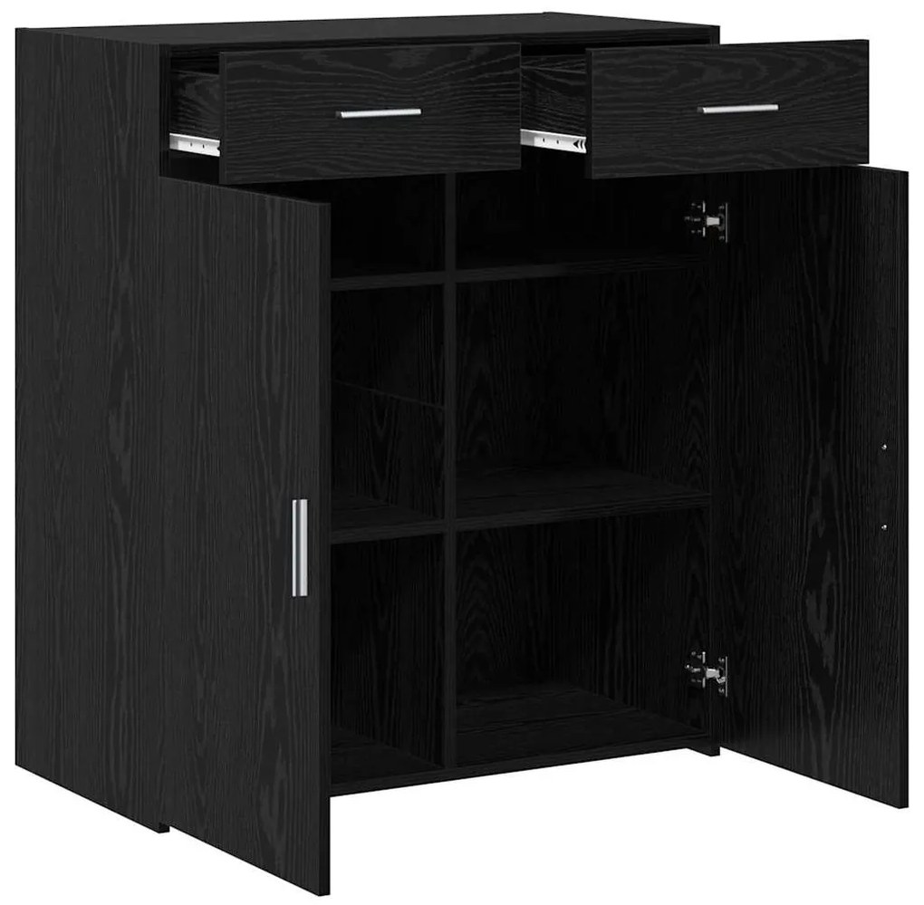 Armário de Armazenamento Carvalho Preto 80x42,5x93,5 cm Madeira engenh
