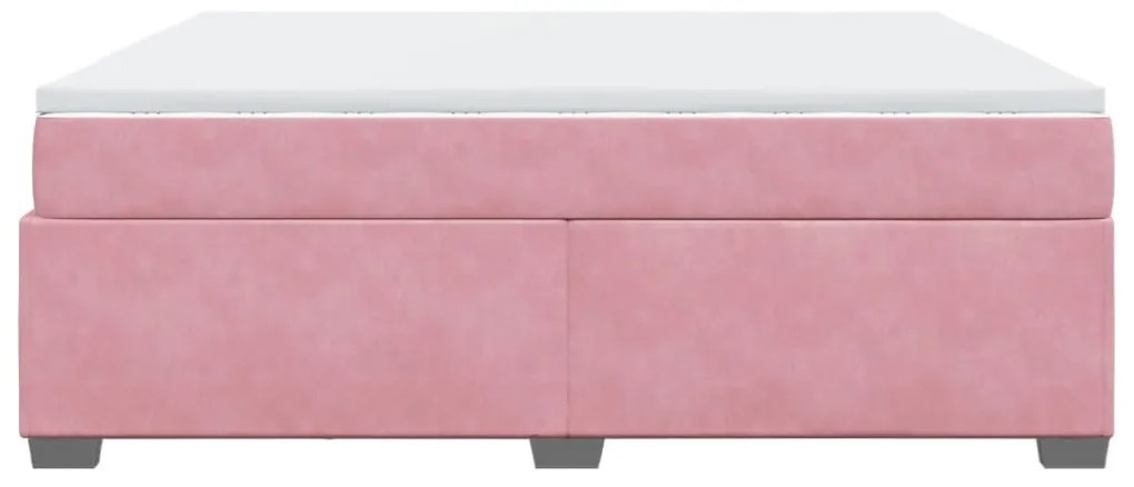 Cama com molas/colchão 180x200 cm veludo rosa