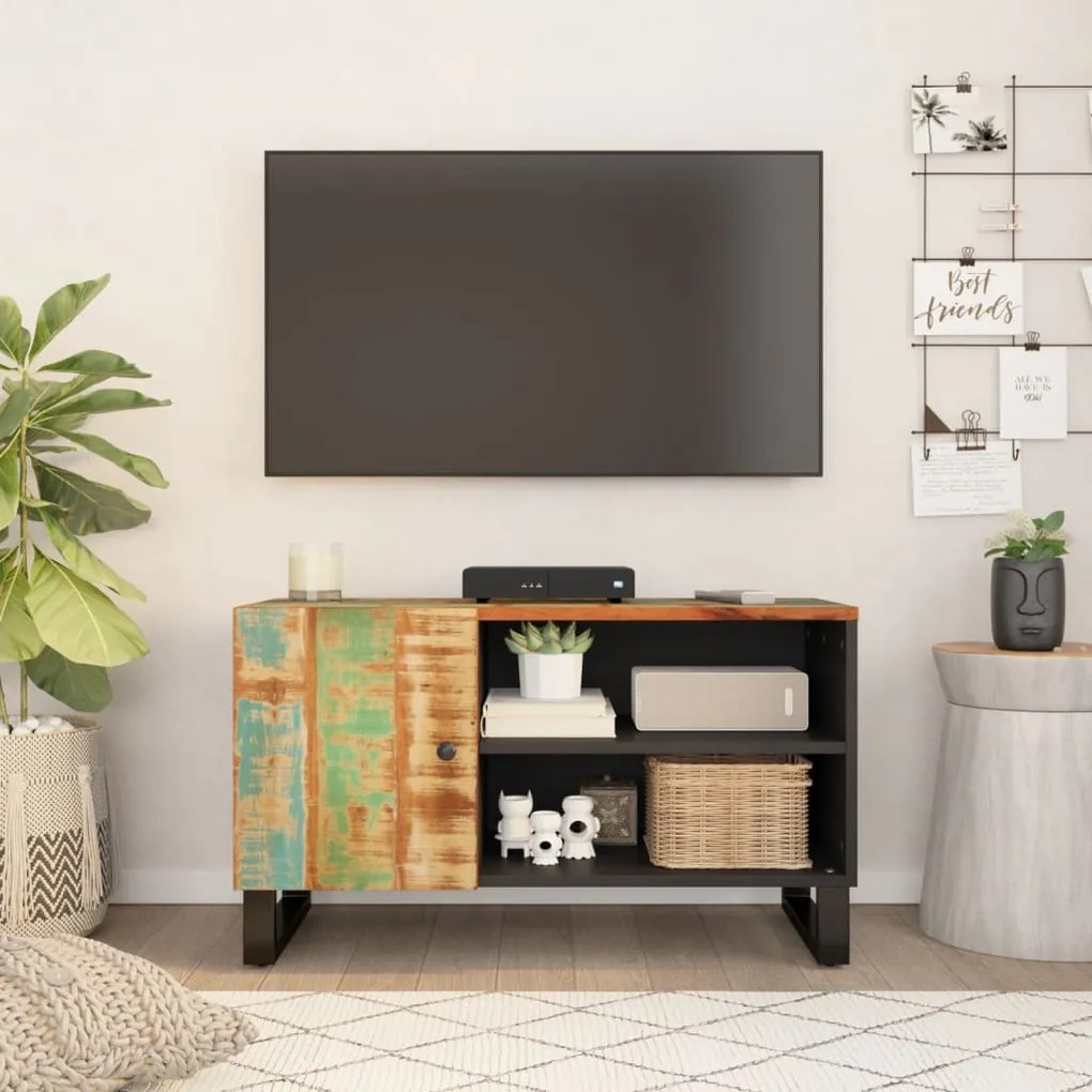 vidaXL Móvel de TV 80x33x46 cm madeira recuperada/derivados madeira