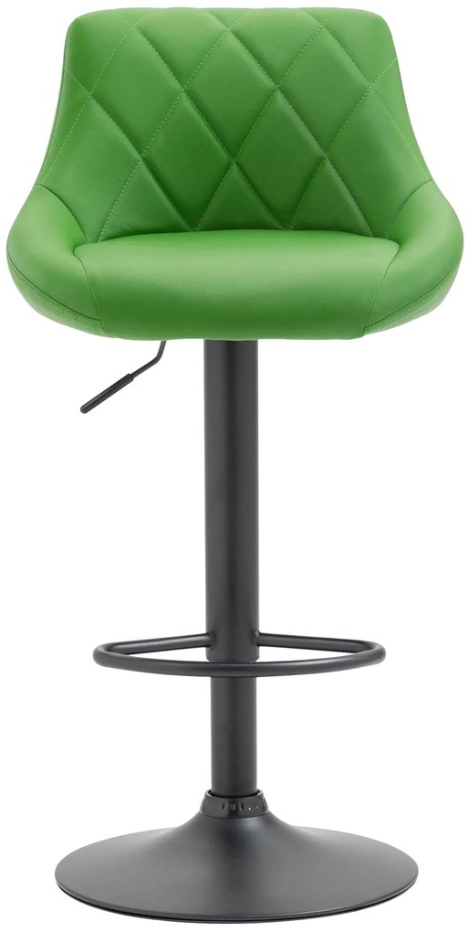 Banco de bar Lazio em couro sintético e com estrutura preta 46 x 83-104 x 49 cm Verde
