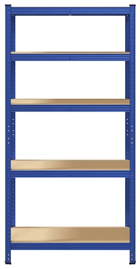 5-Layer Storage Shelf Blue Steel&amp;Madeira de engenharia