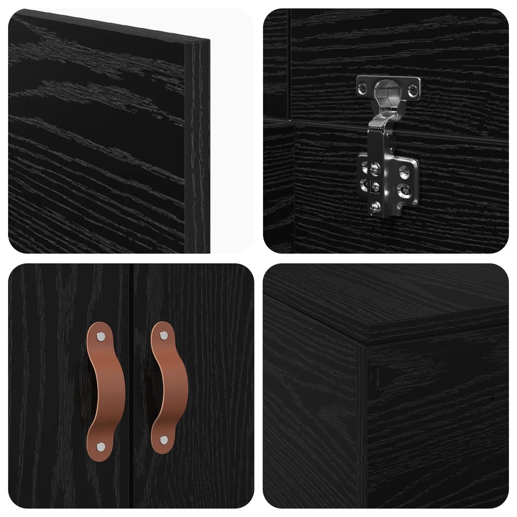 Estrutura de Cama com Armazenamento vidaXL Carvalho Preto 100x200 cm