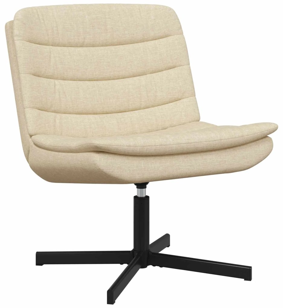 vidaXL Cadeira giratória Creme 63 x 75 x 76 cm tecido