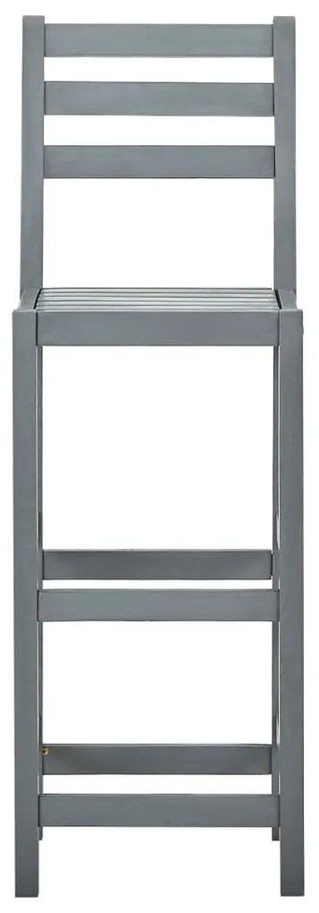 Bancos de bar 4 pcs madeira de acácia maciça cinzento