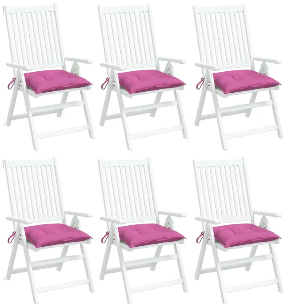 Almofadões para cadeira 6 pcs 40x40x7 cm tecido rosa