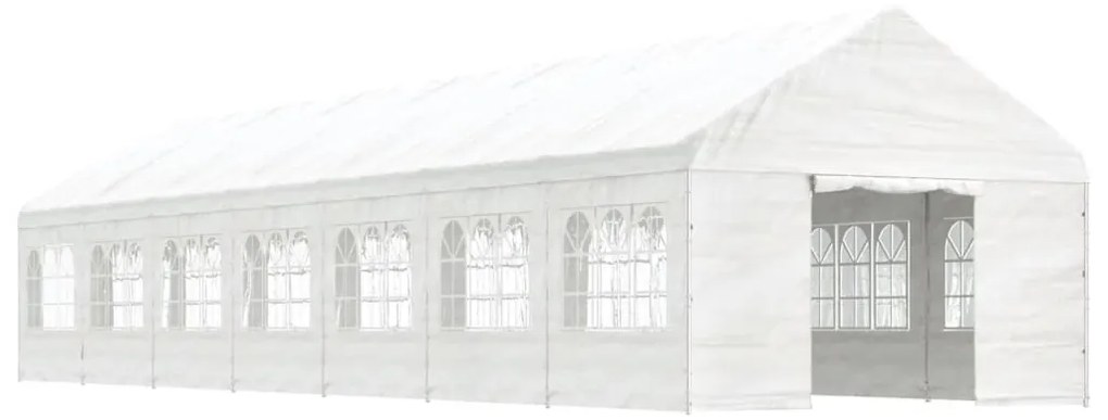 Gazebo com telhado 15,61x4,08x3,22 m polietileno branco
