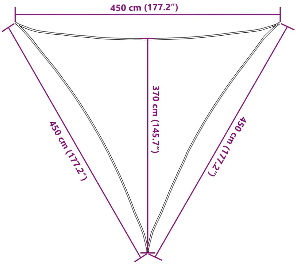 Para-sol estilo vela 160 g/m² 4,5x4,5x4,5 m PEAD bege