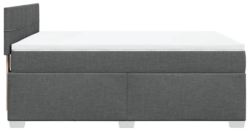 Cama com molas/colchão 140x190 cm tecido cinzento-escuro