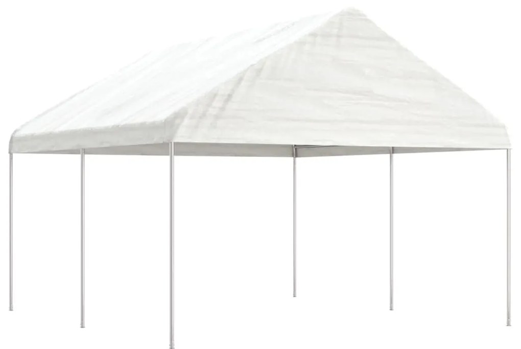 vidaXL Gazebo com telhado 4,46x4,08x3,22 m polietileno branco
