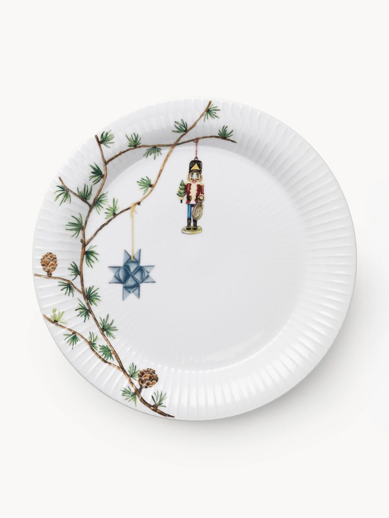 Pratos de Natal pintados à mão Hammershøi, conjunto de 4