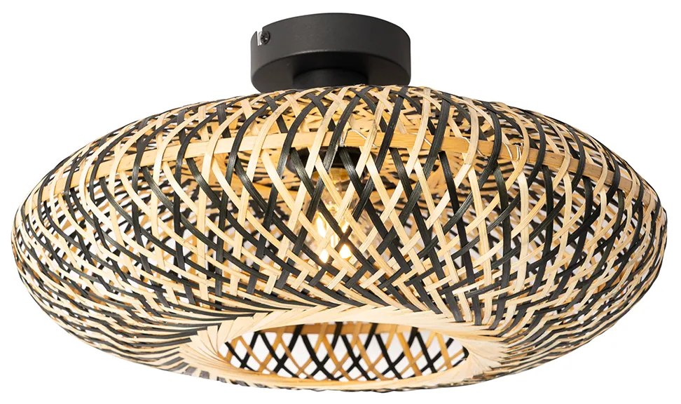 LED Plafon Inteligente Preto Bambu 40 cm incl. Wifi A60 - Ostrava Oriental