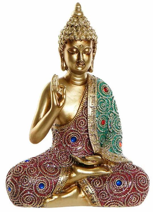 Figura Decorativa DKD Home Decor Dourado Buda Resina (17 x 7 x 23 cm)