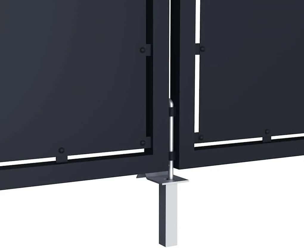 Portão de jardim 350x125 cm aço antracite