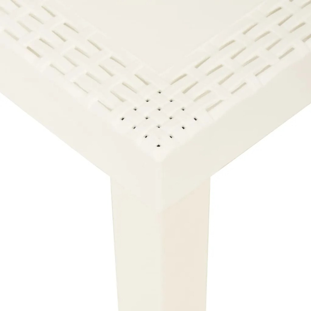 3 pcs conjunto lounge de jardim com almofadões plástico branco