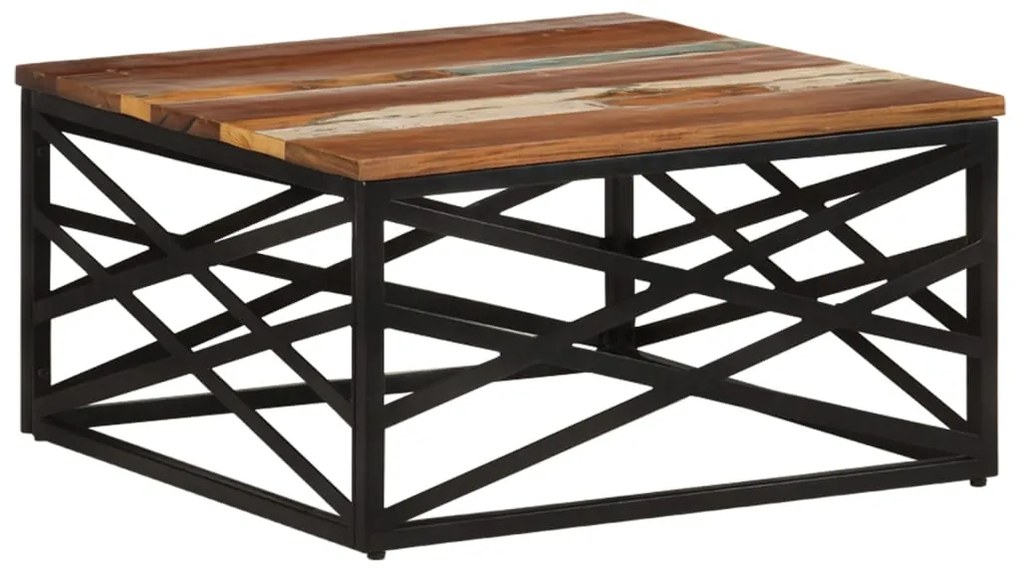 Mesa de centro 68x68x35 cm madeira recuperada maciça