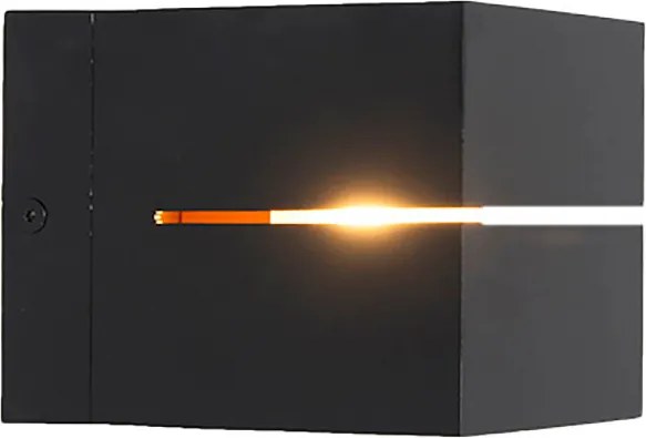 Candeeiro de parede inteligente preto com dourado 9,7 cm com Wi-Fi G9 - Transfer Groove