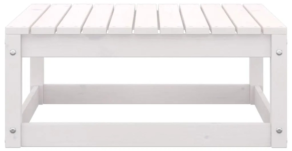2 pcs conjunto lounge de jardim pinho maciço branco