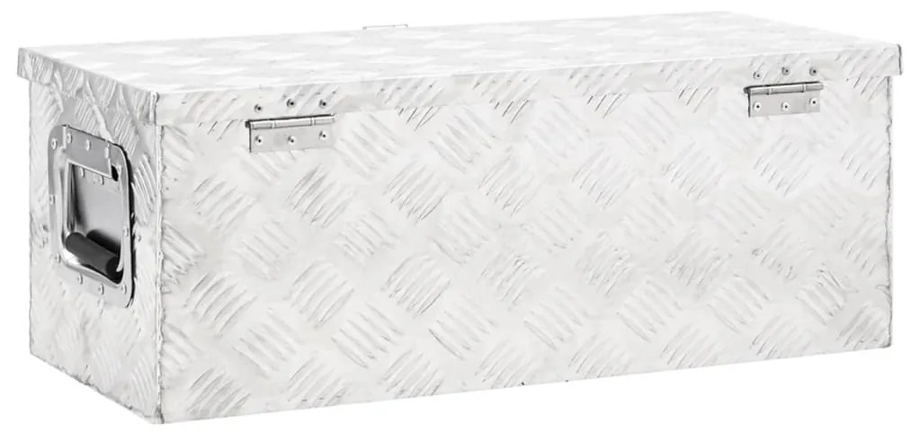 Caixa de arrumação 70x31x27 cm alumínio prateado