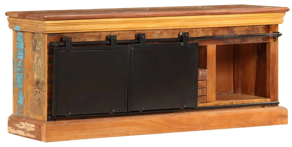 Móvel de TV 110x30x45 cm madeira recuperada maciça