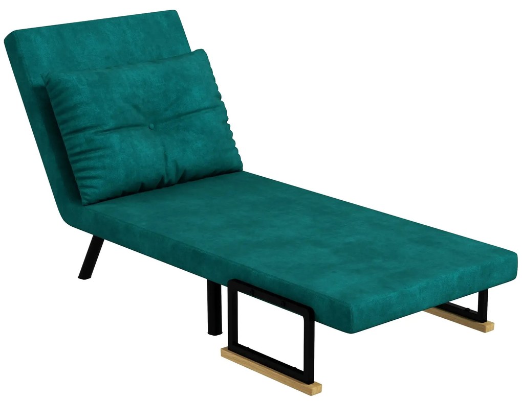 Poltrona-Cama "Lopez" - Encosto Ajustável - Verde - 63x73x81 cm - Desi