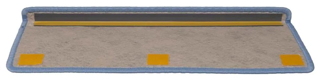 Tapetes escada adesivos aspeto sisal 15 pcs 65x21x4 cm azul