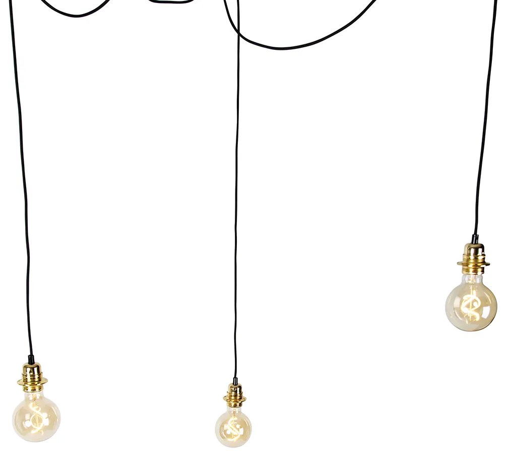 Candeeiro de suspensão moderno dourado - Cava 3 Moderno