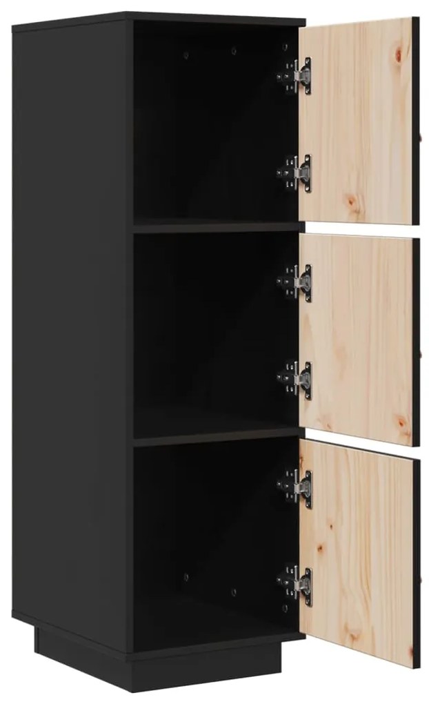 Aparador alto 34x40x108,5 cm pinho maciço preto