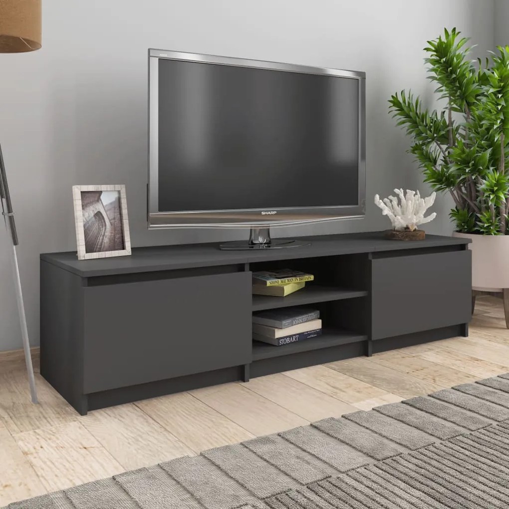 vidaXL Móvel de TV 140x40x35,5 cm derivados de madeira cinzento