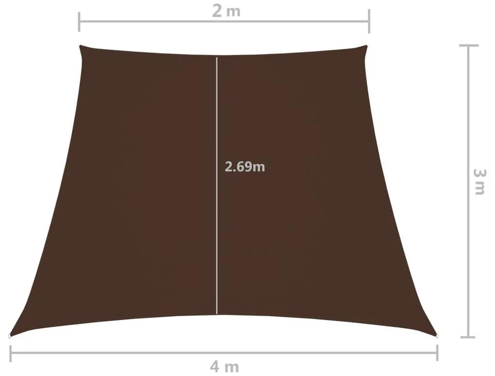 Para-sol estilo vela tecido oxford trapézio 2/4x3 m castanho
