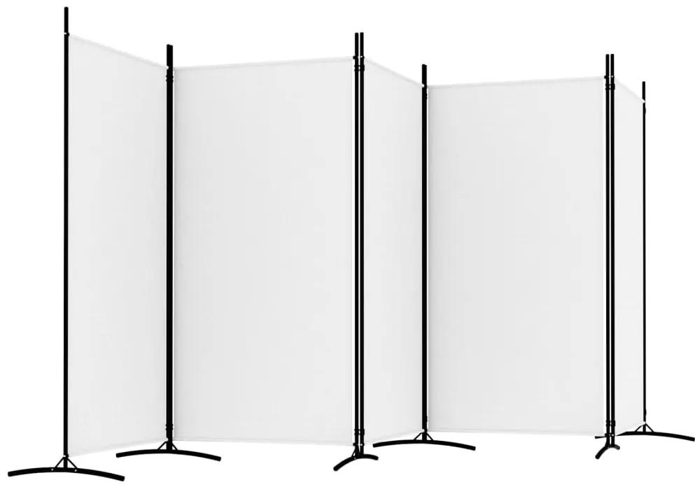 Biombo com 5 painéis 433x180 cm tecido branco