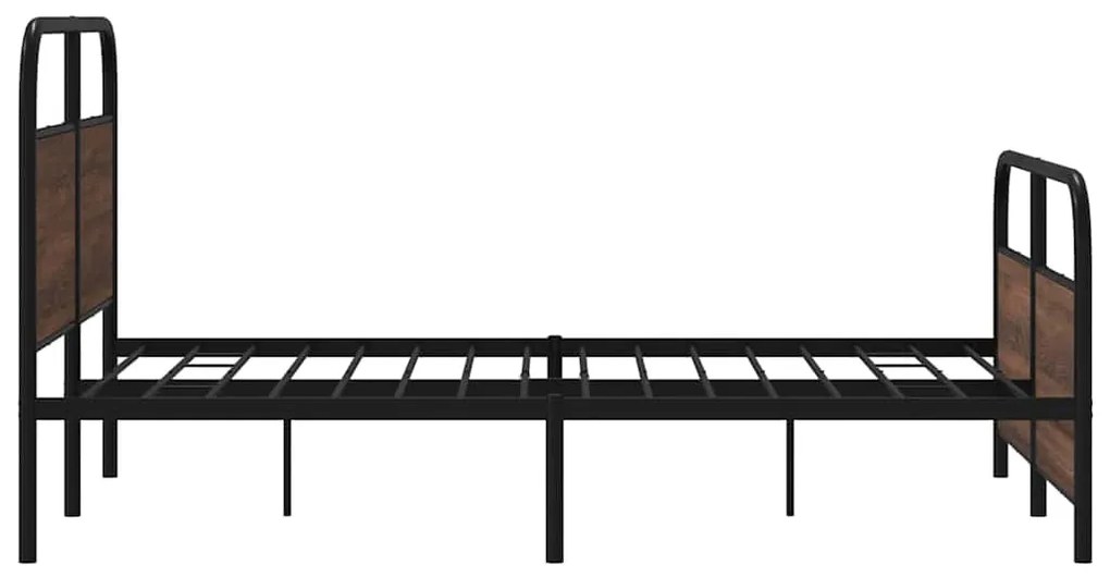 Estrutura de cama sem colchão 140x200cm metal carvalho castanho