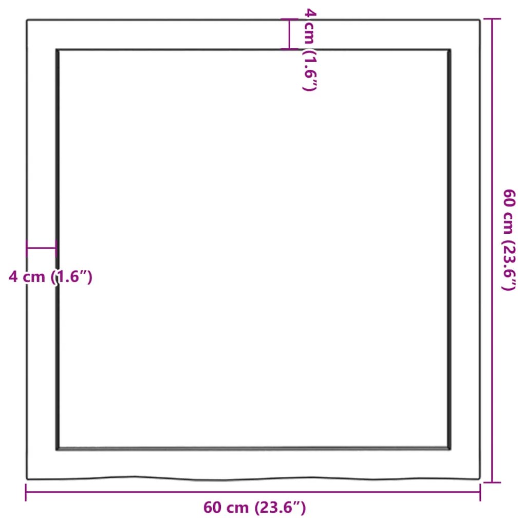 Prateleira de parede 60x60x(2-6) cm carvalho tratado castanho