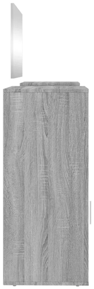 Conj. de toucador 4 pcs derivados de madeira cinzento sonoma