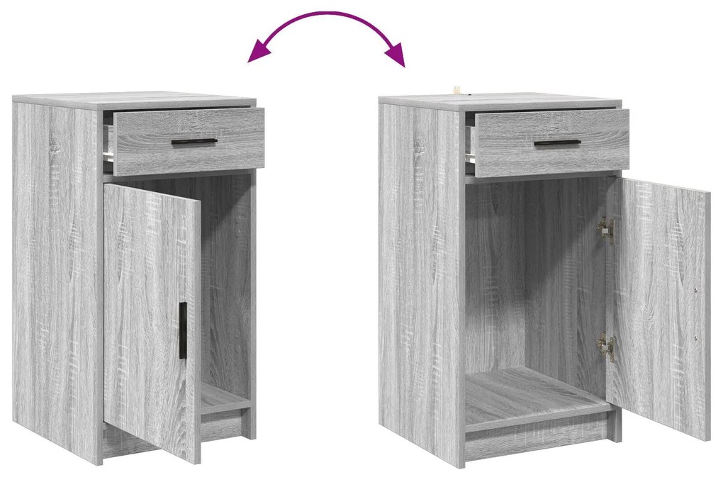 Conjunto de Maquilhagem de 2 Peças vidaXL com LED em Aglomerado Cinza