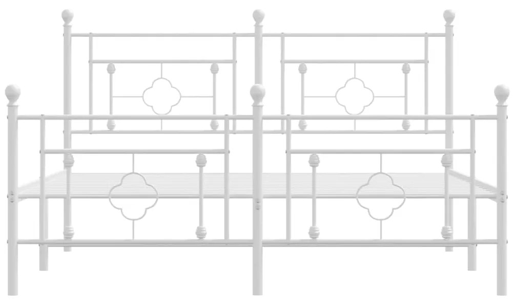 Estrutura de cama com cabeceira e pés 160x200 cm metal branco