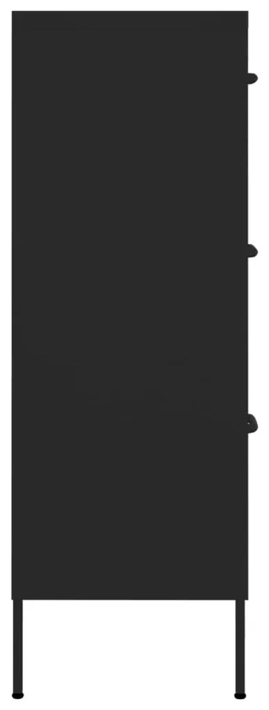 Armário com gavetas aço 80x35x101,5 cm preto