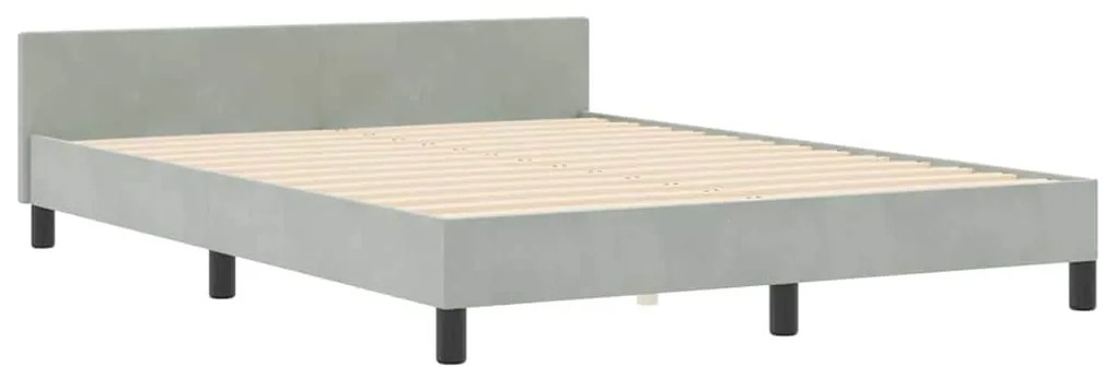 Cama vidaXL Cinza Claro 160x200 cm Veludo