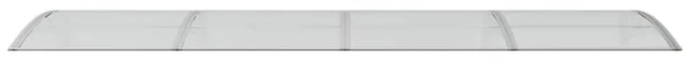 Toldo para porta 350x75 cm policarbonato cinzento/transparente