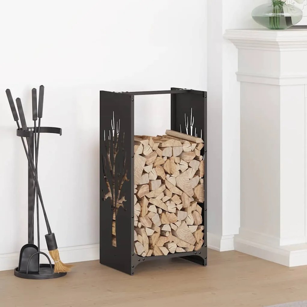 Suporte para lenha 40x30x80 cm aço laminado a frio preto